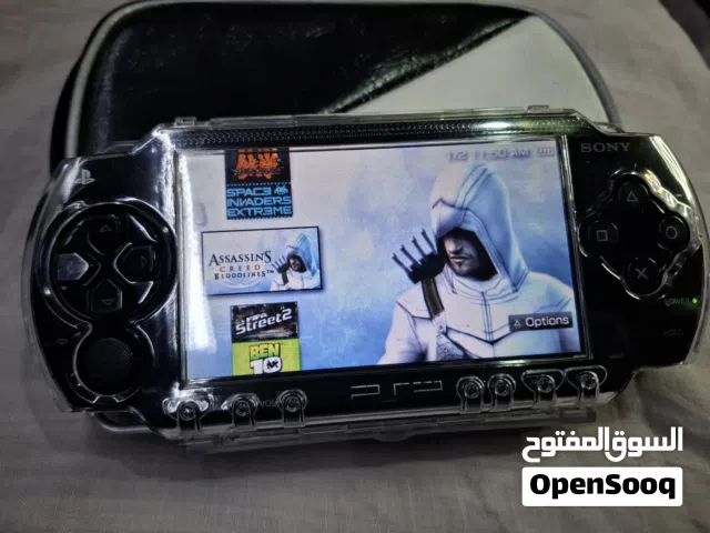 PSP P1003 MODEL.CLEAR CASE COVER BLACK COLOR  4GB SD CARD 35=GAMES AVAILABLE