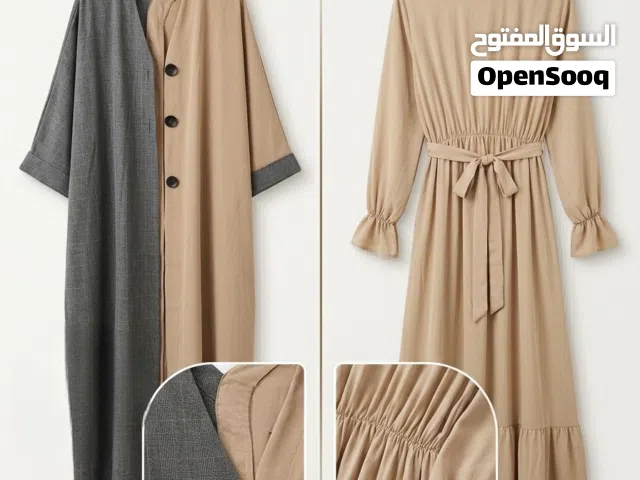 عباية كاجوال تناسب اوزان 70-90 سعر 12 جديده.  فستان طويل بيج أنيق حجم L سعر 6 استخدام مره واحده !