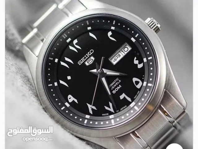 ساعة سيكو 5 اليابانية اوتوماتيك ليمتد ( ارقام عربي ) ستانلس ستيل فضي للرجال SEIKO