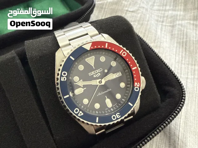 Seiko Mens SRPD51K1 Analgoue Stainless Steel Band Sport Watch, Blue/Dark Silver ساعة سيكو 5 sport
