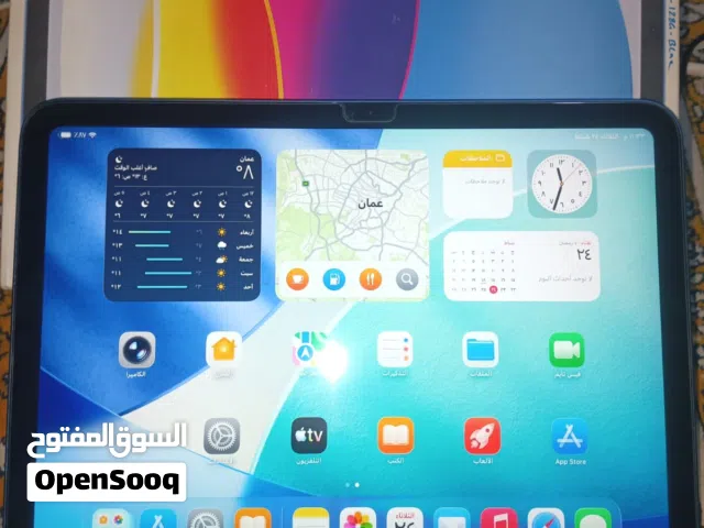 آيباد أبل مستعمل بحالة ممتازة مع كرتونة وشاحن، سعة 128 جيجابايت، 11 إنش