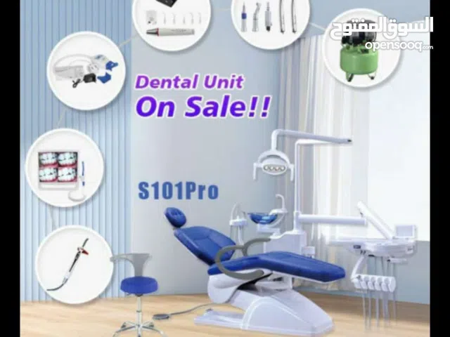 كرسى اسنان جديد فل مواصفات كامل مع جهاز تقطير وقطع الغيار الضرورية