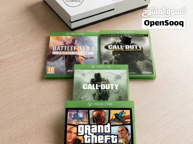 Xbox One S 1TB مع ألعاب قراند 5 (GTA V) وكود وباتلفيلد