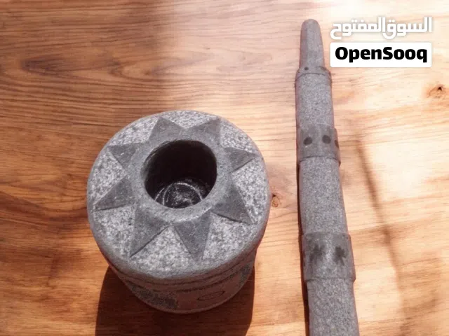 مهباش نحت يدوي من حجر البازلت الطبيعي تحفه فنيه