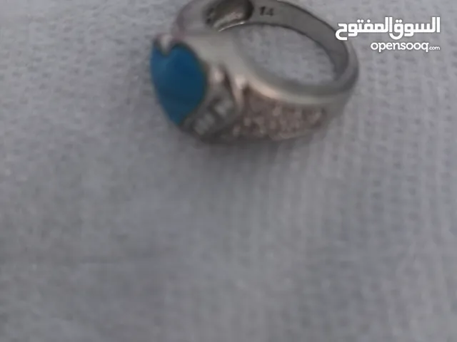 خاتم فضة عيار 925 استرليني اصلي مع حجر الفيروز الكريم اصلي مع عروق الحجر الاصلية انيق جدا وفهم