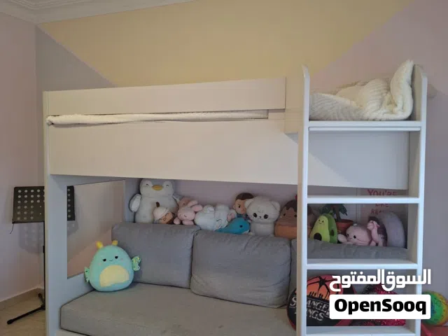سرير طابقين مع صوفه و صندوق تخزين
