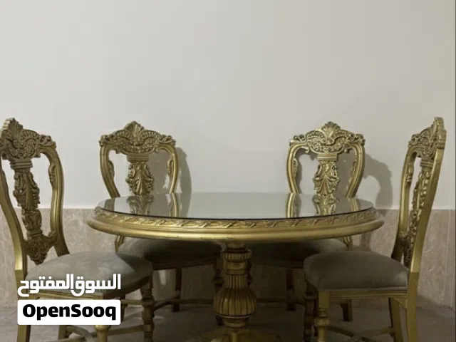 طقم طاولة طعام كلاسيك (خشب صاج طبيعي) مع كراسي 6