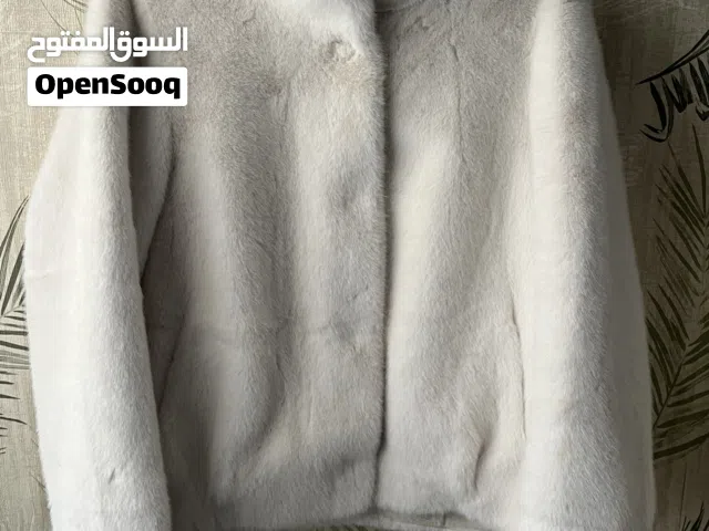 Milky White Faux Fur Jacket – Worn Once (Size L / UK 12-14)