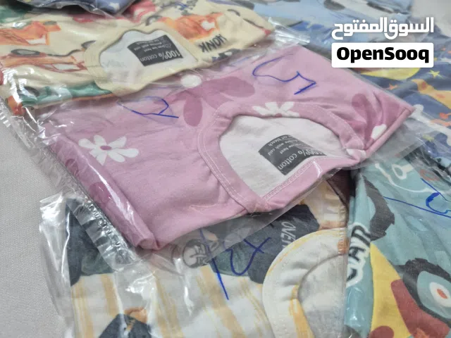 طقم ملابس أطفال قطني مريح (تيشيرت + بنطال)