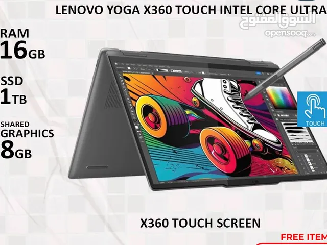 Lenovo Yoga Laptop x360 Touch Screen Intel Core Ultra 7 155U 16GB Ram 1TB SSD