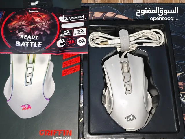ماوس ريدراغون m607 griffin مستعمل اخو الجديد لون ابيض كامل ملحقات مع ستيكرات سعر 20 الف مكاني كربلاء