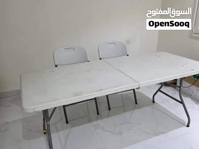 White Large Folding Table for Sale w/folding chairs