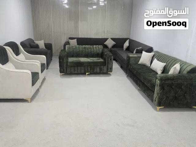 طقم كنب 7 مقاعد متحرك يلو سحاب ينفك ونغسل الاسفنج دالب 14 سم مع طبقه بوليستر كفالة 5 سنوات