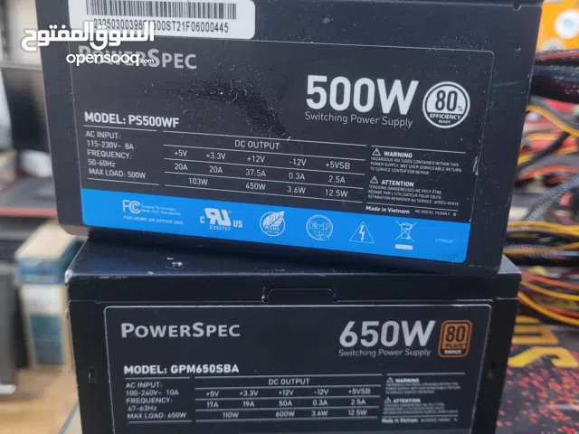 باور سبلاي مستعمل نظيف  من شركة powerspec  500w 650 واط