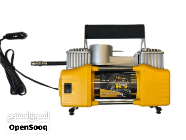 عدة تصليح اطارات سيارة ومنفاخ هوائي