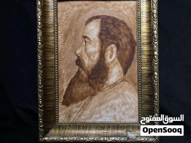 كلاسيك بورتريه الوان زيت وفريم مدهب