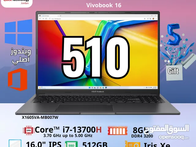 laptop asus Vivobook 16 Ci7-13H لابتوب اسوس كور اي 7H  الجيل الثالث عشر