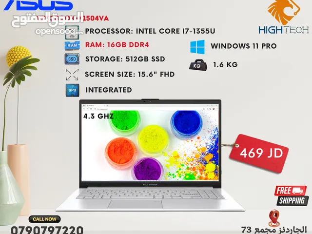 لابتوب اسوس-انتل اي7 جيل 13-16جيجا-512جيجا-15.6 FHD-وندوز 11-لابتوبات ASUS LAPTOP-