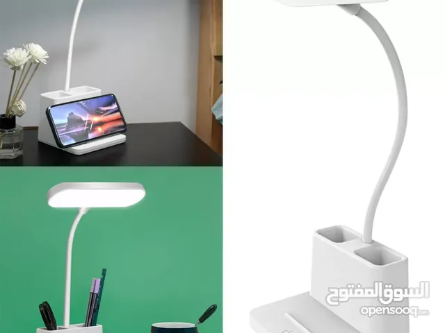 مصباح مكتب LED مع منفذ شحن USB وحامل قلم  3 أوضاع سطوع