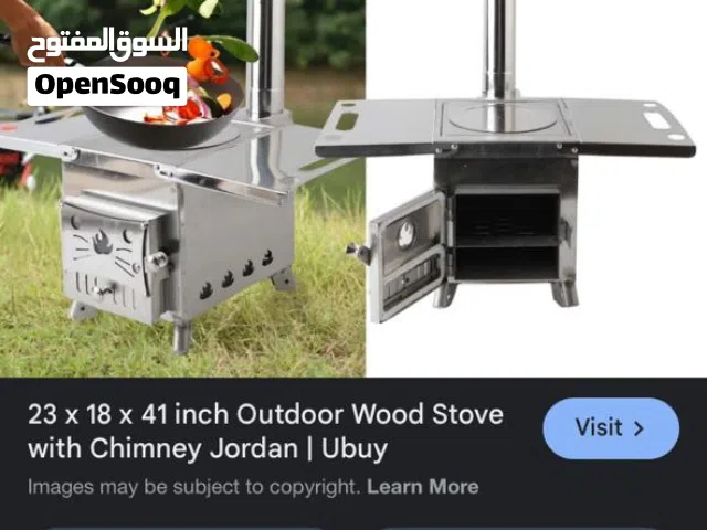 موقد خشب ستانلس ستيل  – مع مدخنة للطهي والتدفئة