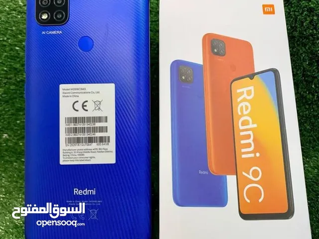 هاتف Redmi 9C ممتاز بي حالة الوكاله ولا خدش فيه مع 4 كفر و 2 حامي شاشه و مع الكارتون