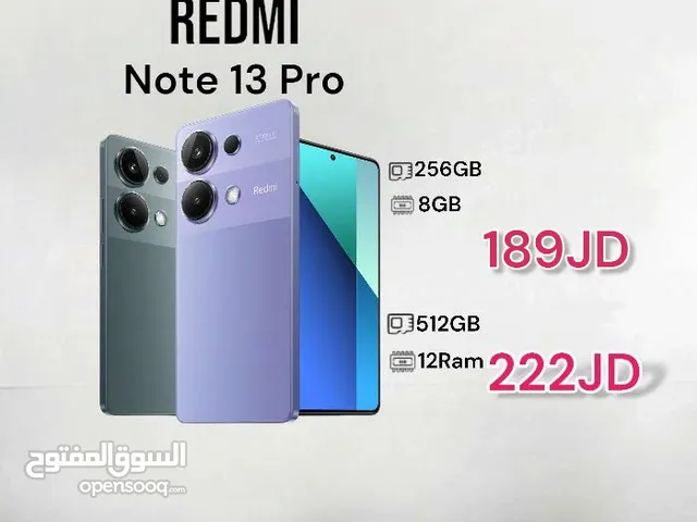Redmi note 13 pro  512g 12ram /256GB 8 ram ريدمي نوت 13برو  Note 13pro  جديد كفالة الوكيل الرسمي bci