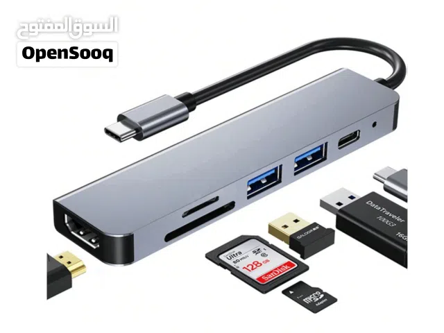 متوفر usb c hub فيها منفذ HDMI جديدة بسعر 9 دنانير  توصيل لاربد وعمان دينار واحد والمحافظات دينارين