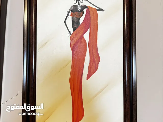 لوحات ديكور عدد 2 مع اطار خشب بني