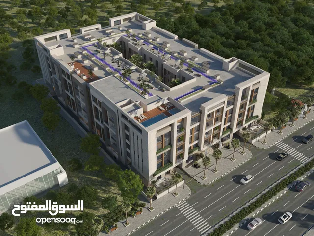 شقة للبيع غرفتين وغرفة خادمة وغرفة غسيل وموقف سيارة بالقبو ، إطلالة حديقة ، على الواجهة ،بقلب صلالة