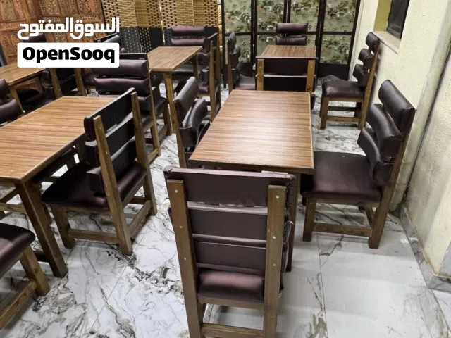 طاولات كافيه 4كراسي مستعمل بحال الوكالة خشب سويد الوجه لاتيه 18 ارتفاع الطاولة 85 مقاس