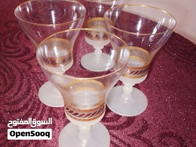كاسات ماء وعصير وكاسات شاي زجاج بوهيمي الاصلي ماركة دملاج الأصلية قطع اصلية ونادرة