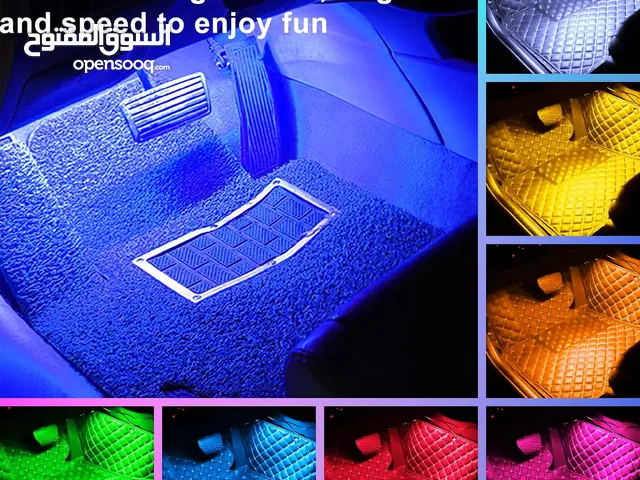 أضواء لتزيين الأرضية الداخلية للسيارة  المتوهجة متعددة الألوان التحكم عن بعد