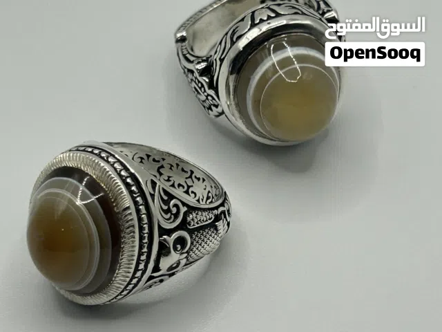 عقيق يماني بقراني صياغة محمد عارف البحرين