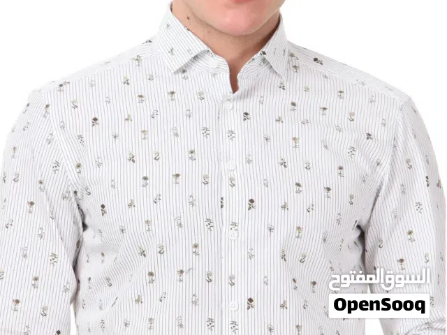قميص كاجوال سليم فيت منسوج مطبوع 100% قطن من  المقاس: 43/L