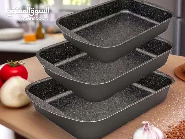 صواني جرانيت ماركه BAROLY   بارولي الغنيه عن التعريف   طقم صواني مستطيل 3 قطع