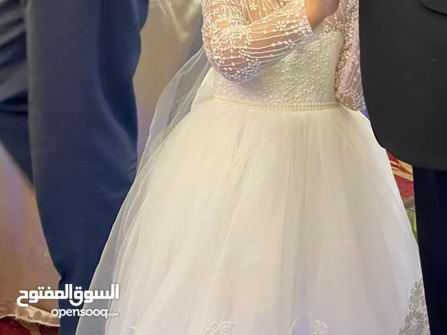 فستان ابيض بناتي لبسة وحدة