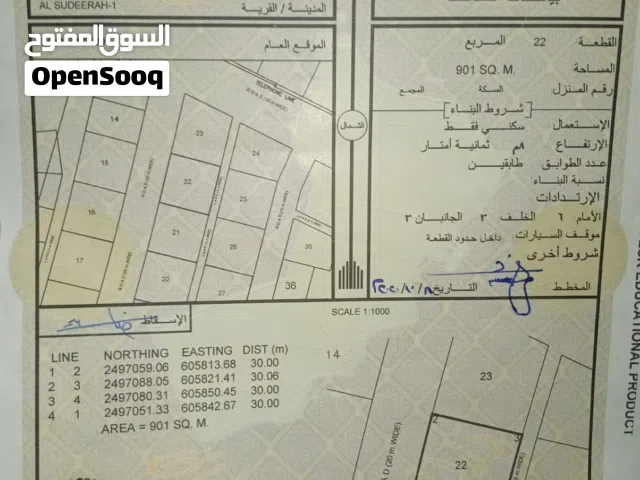 ارض المضيبي السديرة رقم القطعة 22