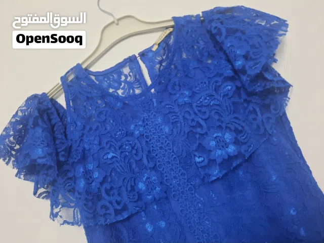 فستان سهرة لون نيلي مقاس 44