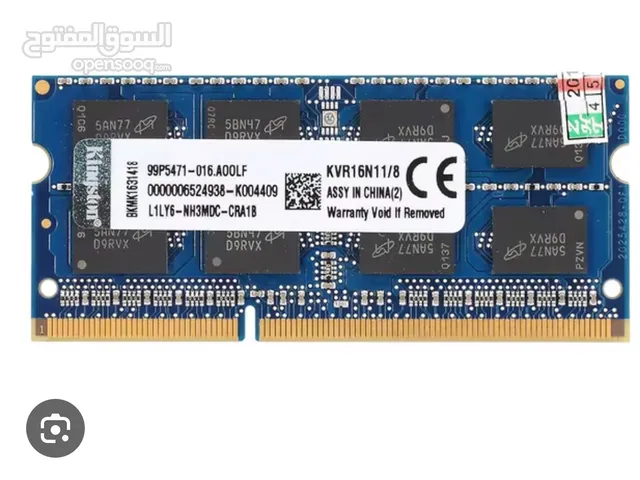 رام kingston ddr3 for Laptop 8g open box جديد