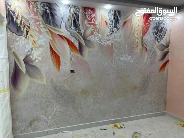 روق حائط ثري دي.3D قطعه واحد كامله حسب مقاس الجدار بدون فواصل