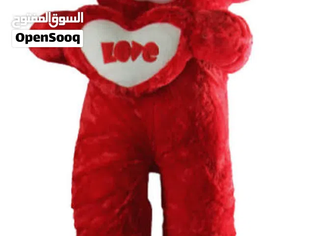 دب احمر كبير مع قلب i love you كبير الحجم تقريبا 1.5 m