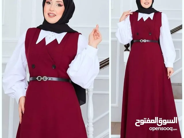فستان ستاتي 3 قطع فستان كت و قميص و حزام جلد وزن 50 لل 85 باربي