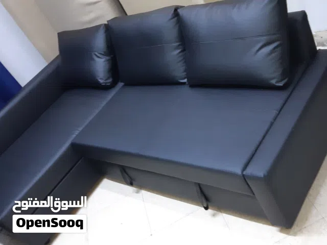 Black Pvc Leather Sofa Bed With Storage