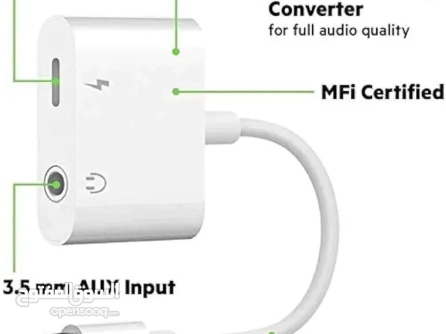 2 في 1 محول سماعة رأس جاك  iPhone الاصليه