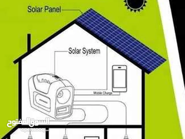 طقم نظام الكهرباء بالطاقة الشمسية (للإنارة و شاحن الاجهزة)للكرفان والخيم و منازل الريف solar System