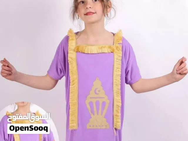 توفرت دشداشه رمضانيه للبنوتات  دشداشه طويله خامه قماش فانيله ليكرا من عمر 6ـــ12سنوات