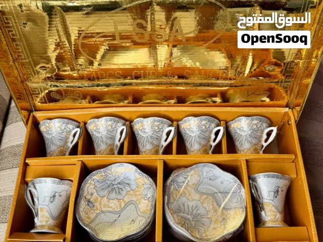 طقم قهوة 12 فنجان برسمة أوراق أنيقة