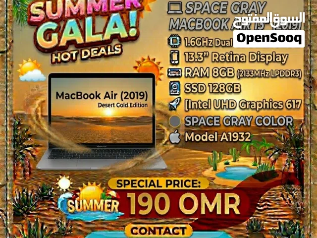 Apple 2019 MacBook Air with 1.6GHz Intel Core i5 13-inch, 8GB RAM, 128GB SSD Storage