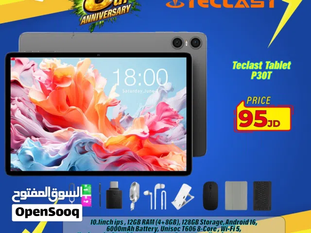 تابلت تكلاست Tablet Teclast 10.1inch 128GB 12GB Ram بافضل اللسعار