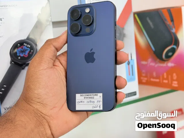 Used Apple iPhone 15 Pro in Blue 128GB Storage samall scratches